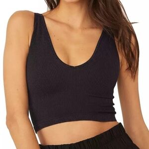 FP Movement Black Free Throw Crop Tank Sz M/L